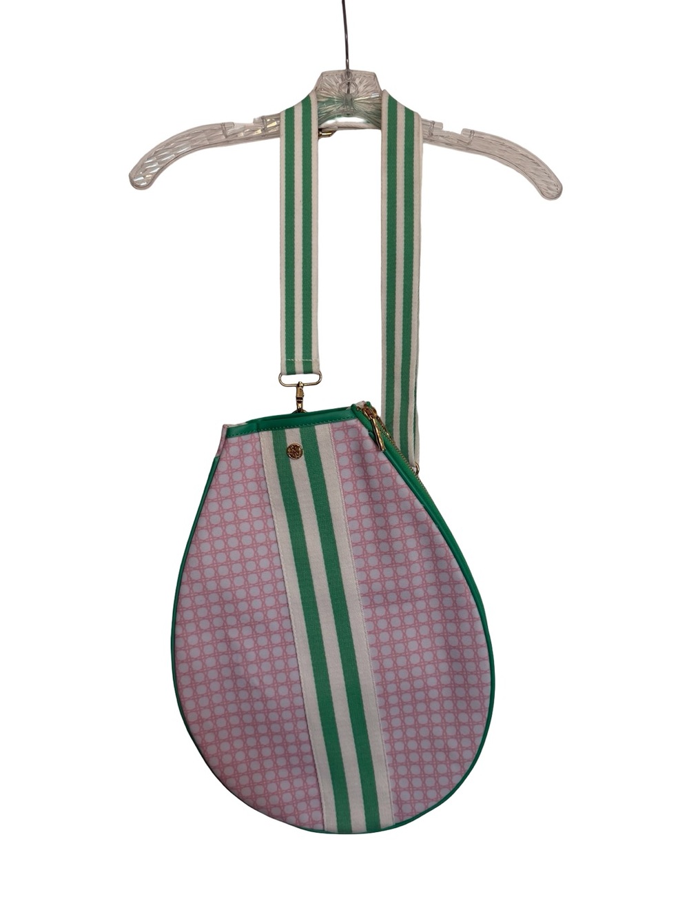 Lilly Pulitzer Tennis Racket Cover Bag Pink Green Cane Expandable Shoulder Strap